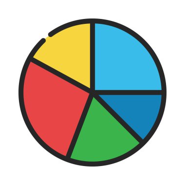Turta çizelgesi beyaz arkaplanda izole edilmiş. Mali ve iş konsepti.