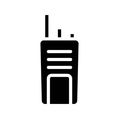 Telsiz Talkie vektör çizimi, düz tasarım.     