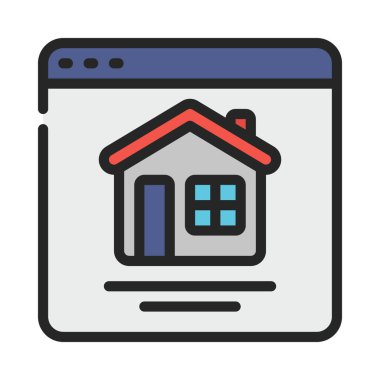 House Web Sitesi simgesi, vektör illüstrasyonu 