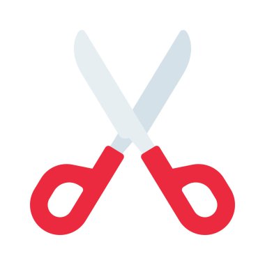 Beyaz arka plan üzerinde simge vektör çizim makas 