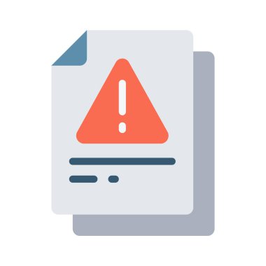 Uyarı Belgesi simgesi, vektör illüstrasyonu 