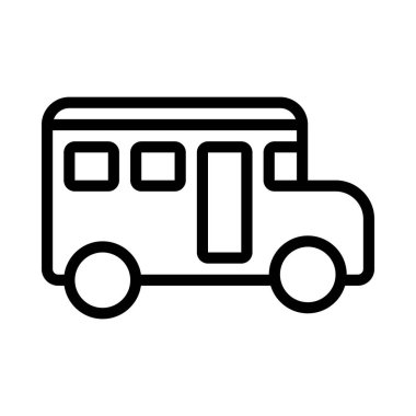 Okul gezisi otobüs ikonu. düz vektör illüstrasyonu