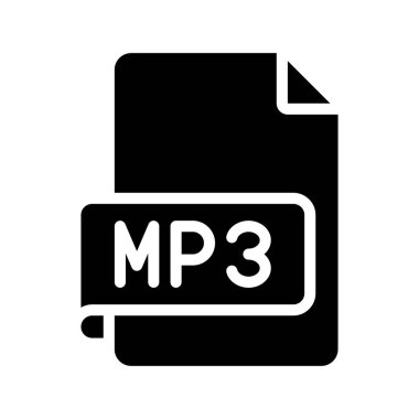 mp3 dosya simgesi, vektör illüstrasyonu