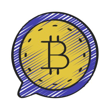 Kripto para birimi İleti simgesi, vektör illüstrasyonu 