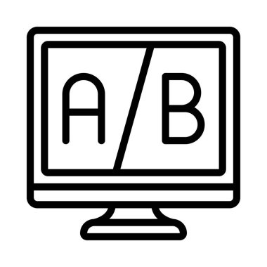 AB Test Bilgisayar simgesi, vektör illüstrasyonu  