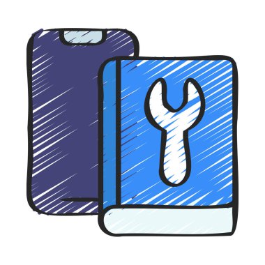 Mobil Tamir Kılavuzu vektör illüstrasyon tasarımı