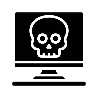 kurukafa monitör simgesi vektör illüstrasyonu 