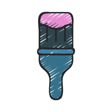 Fırça düz ikon vektör illüstrasyonunu boya 