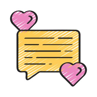 Aşk Metni simgesi, vektör illüstrasyonu