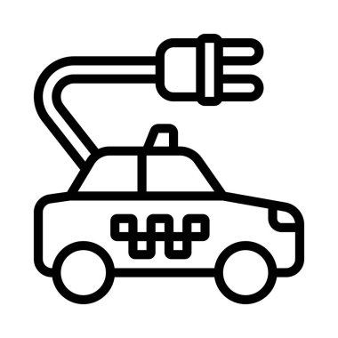 elektrik eko taksi vektör simgesi
