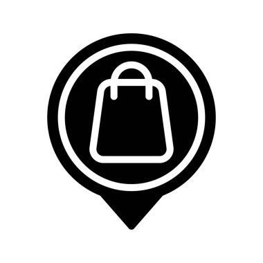 Alışveriş çantası web simgesi vektör illüstrasyonu