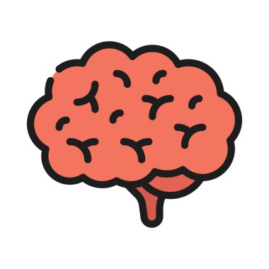 Beyaz arkaplanda beyin vektör simgesi 