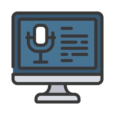 Bilgisayar Ses Bilgisi simgesi, vektör illüstrasyonu  