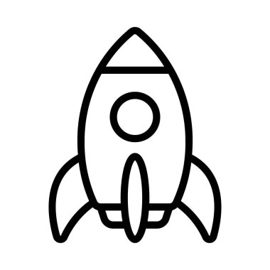 Uzay roketi Başlangıç simgesi, vektör illüstrasyonu  