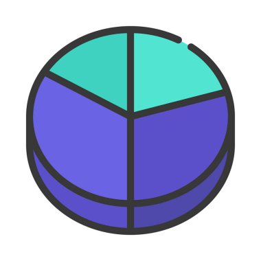 Beyaz arkaplanda 3 boyutlu turta şeması izole edildi. Mali ve iş konsepti.