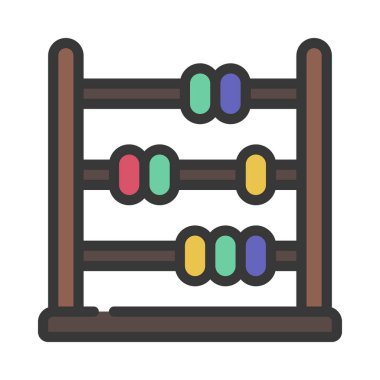 Beyaz arkaplanda vektör illüstrasyonu, Abaküs simgesi