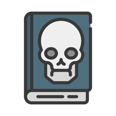 Korkunç Kitap simgesi, vektör illüstrasyonu