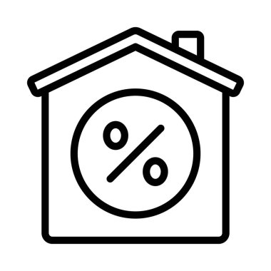 Konut Faiz Oranı ikon vektör illüstrasyon tasarımı