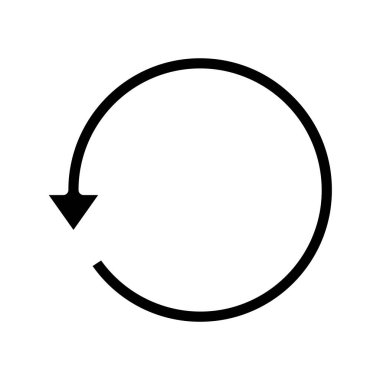 Arrow döngüsü simgesi beyaz arkaplanda izole edildi. vektör.