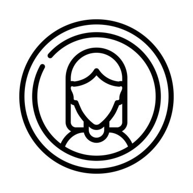 Kadın Kullanıcı simgesi vektör illüstrasyonu