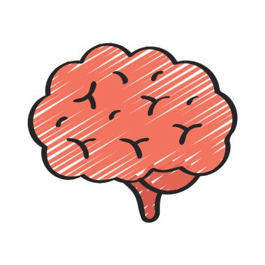 Beyaz arkaplanda beyin vektör simgesi 