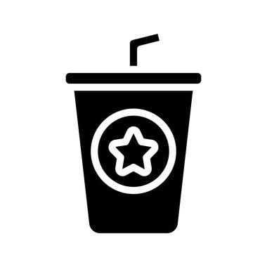 Cinema İçecek Kupası ikon vektörü. düz tasarım illüstrasyon.