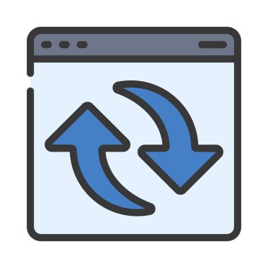 Okları Yenile simgesi beyaz arkaplanda izole edildi. vektör.