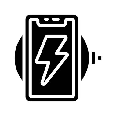 Kablosuz Şarj Ağı simgesi, vektör illüstrasyonu            