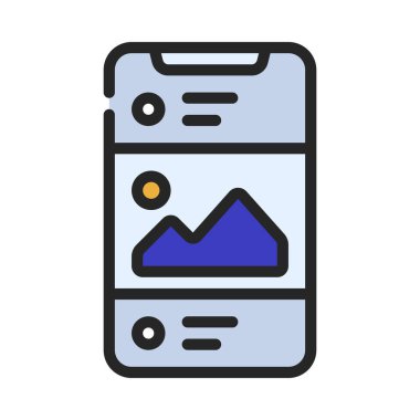 Sosyal Besleme Mobil simgesi vektör illüstrasyon tasarımı