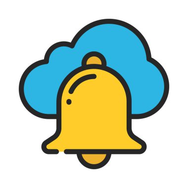 Bulut Bildirimleri Simgesi, Vektör İllüstrasyonu