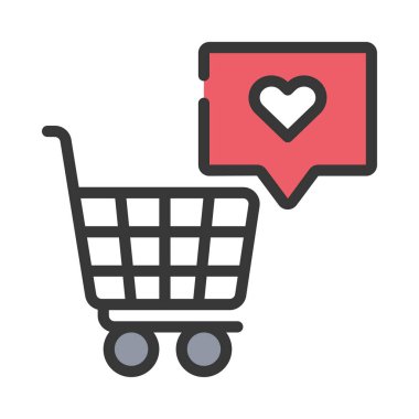 Sosyal Medya Alışveriş Ağı ikon vektör çizimi