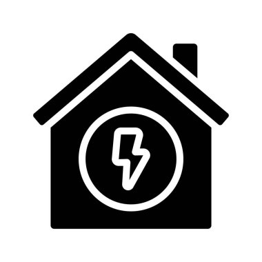 Ev Elektrik simgesi, vektör illüstrasyonu   