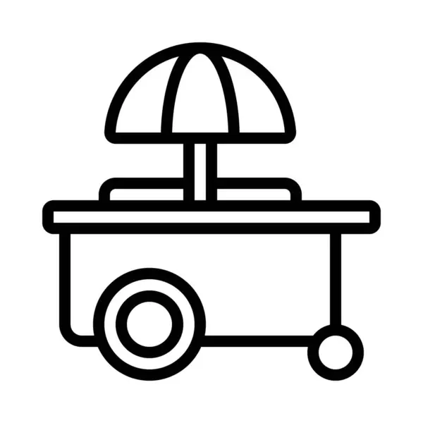 Food Cart Web Icon Vector Illustration — Stock Vector