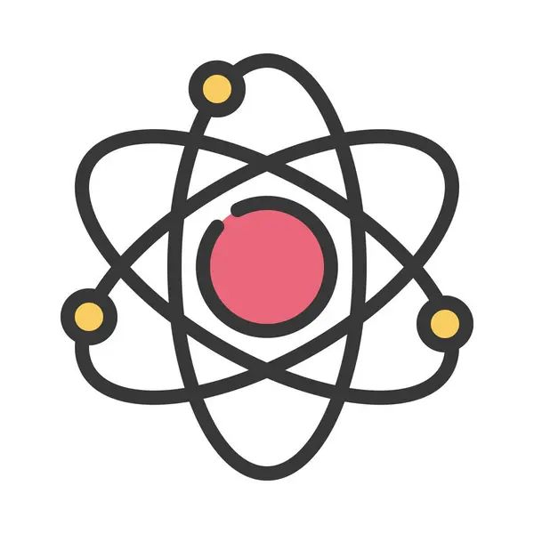 Science Atoms Symbol Flat Icon Vector Illustration — Stock Vector