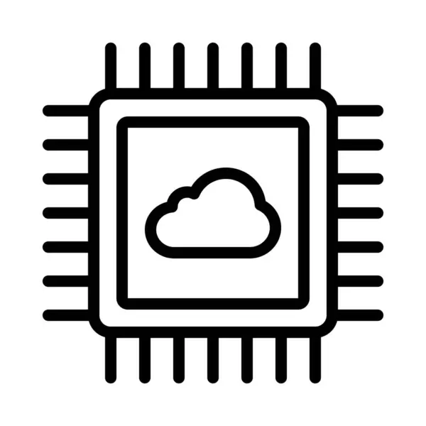 Cloud Microchip Icon Vector Illustration — Stock Vector