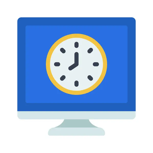 Ícone Relógio Computador Ilustração Vetorial — Vetor de Stock