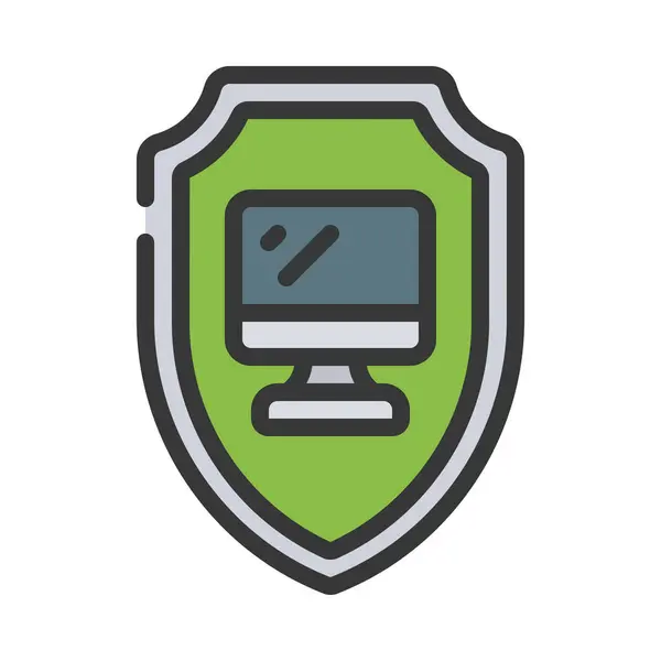 Computer Security Icon Vector Illustration — Stock Vector