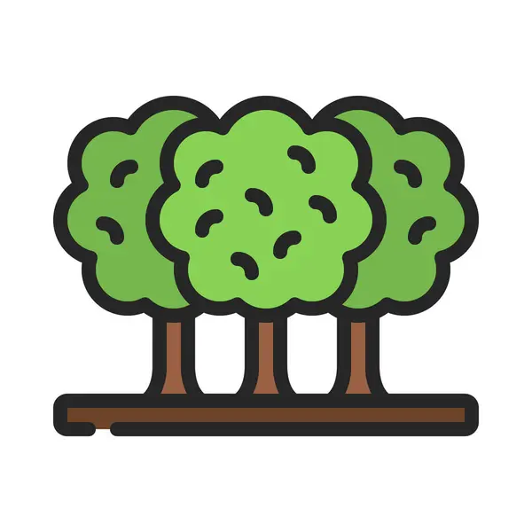 Ağaç Vektör Simgesi Beyaz Arkaplan Üzerindeki Illüstrasyon — Stok Vektör