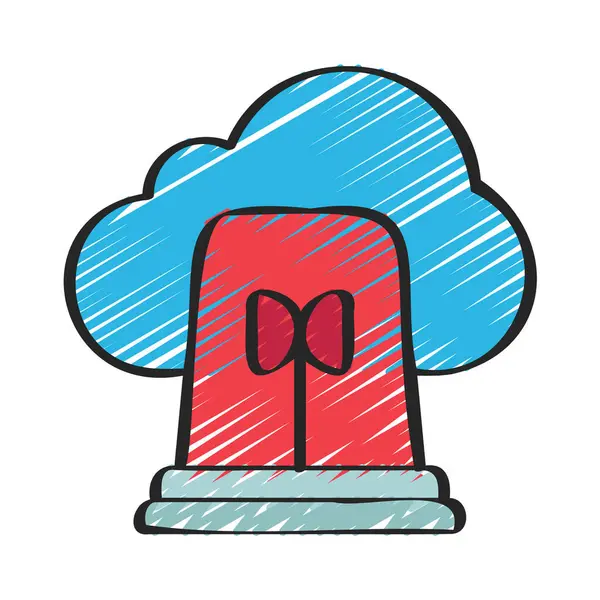 Icona Allarme Cloud Illustrazione Vettoriale — Vettoriale Stock