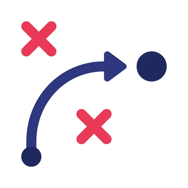 Plan Arrow Crosses Web Icon Vector Illustration — Stock Vector