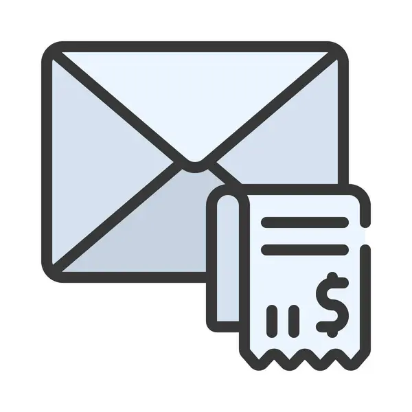Email Con Ricezione Icona Isolata Sfondo Bianco — Vettoriale Stock