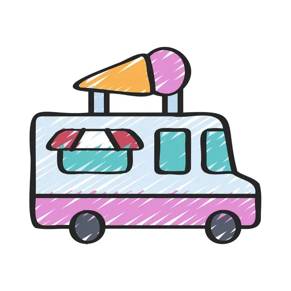 Ice Cream Truck Icon Vector Illustration — Stock Vector