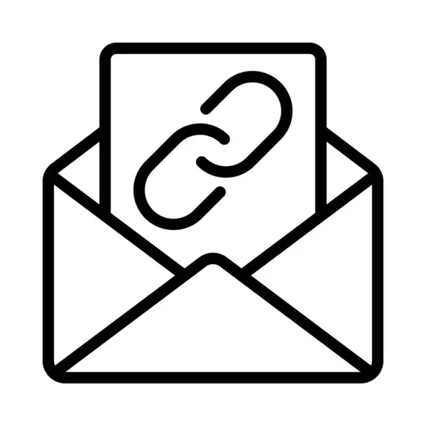 Email Con Link Icona Isolata Sfondo Bianco — Vettoriale Stock