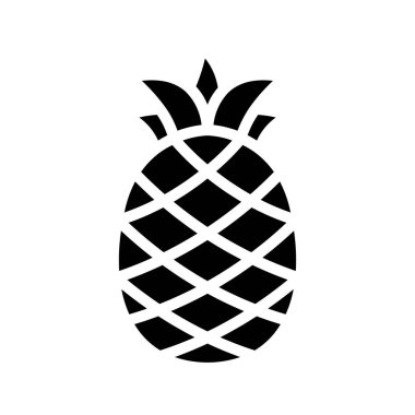 Ananas meyvesi ikonu. Beyaz arkaplanda izole edilmiş web tasarımı için vektör simgesi
