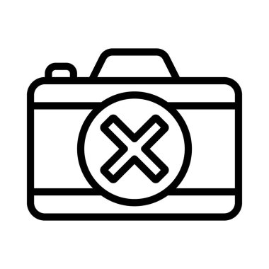 Kamera simgesi yok, vektör illüstrasyonu basit tasarım