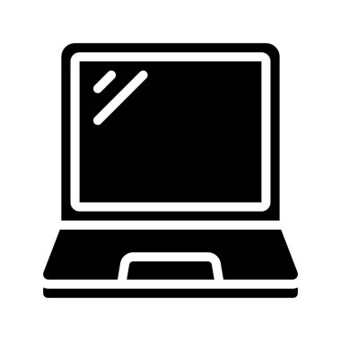 Beyaz arka plan üzerinde izole dizüstü bilgisayar simgesi