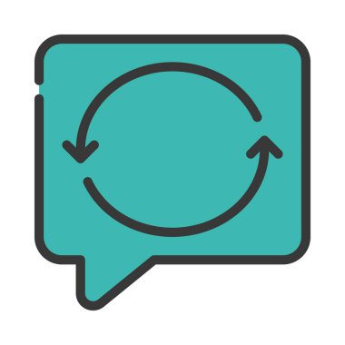 İleti simgesi, vektör illüstrasyonunu eşzamanla 