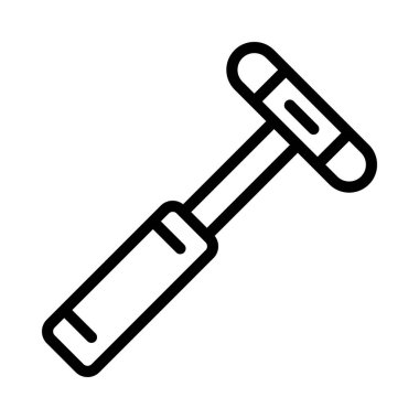 Reflex Hammer web simgesi düz tasarım, vektör illüstrasyonu    