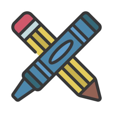 Kalem ve Kalem ikonu vektör illüstrasyon tasarımı