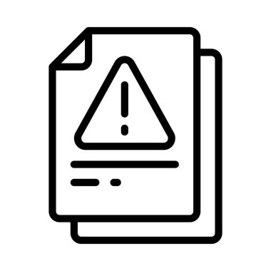 Uyarı Belgesi simgesi, vektör illüstrasyonu 